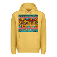 Antique Gold western sunflowers turquoise Premium Hoodie - Artiststas