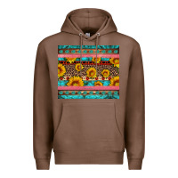 Chestnut western sunflowers turquoise Premium Hoodie - Artiststas