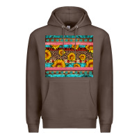 Coffee western sunflowers turquoise Premium Hoodie - Artiststas