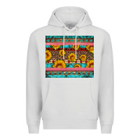 Dove Grey western sunflowers turquoise Premium Hoodie - Artiststas