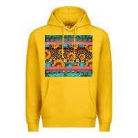 Lemon western sunflowers turquoise Premium Hoodie - Artiststas