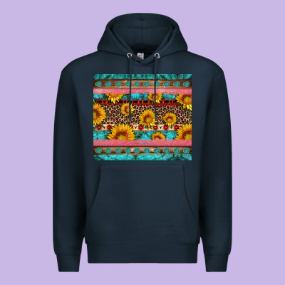 Western Sunflowers Turquoise Premium Hoodie Designed By Artiststas