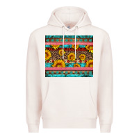 Pale Pink western sunflowers turquoise Premium Hoodie - Artiststas