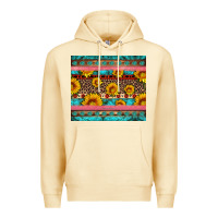 Pina Colada western sunflowers turquoise Premium Hoodie - Artiststas
