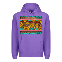 Purple western sunflowers turquoise Premium Hoodie - Artiststas