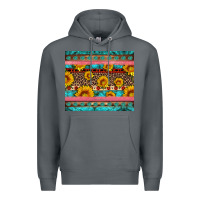 Rock western sunflowers turquoise Premium Hoodie - Artiststas
