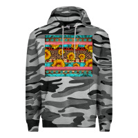 Slate Camo western sunflowers turquoise Premium Hoodie - Artiststas