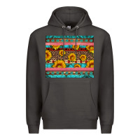 Smoke western sunflowers turquoise Premium Hoodie - Artiststas