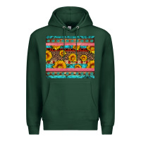 Sports Green western sunflowers turquoise Premium Hoodie - Artiststas