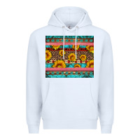 White western sunflowers turquoise Premium Hoodie - Artiststas