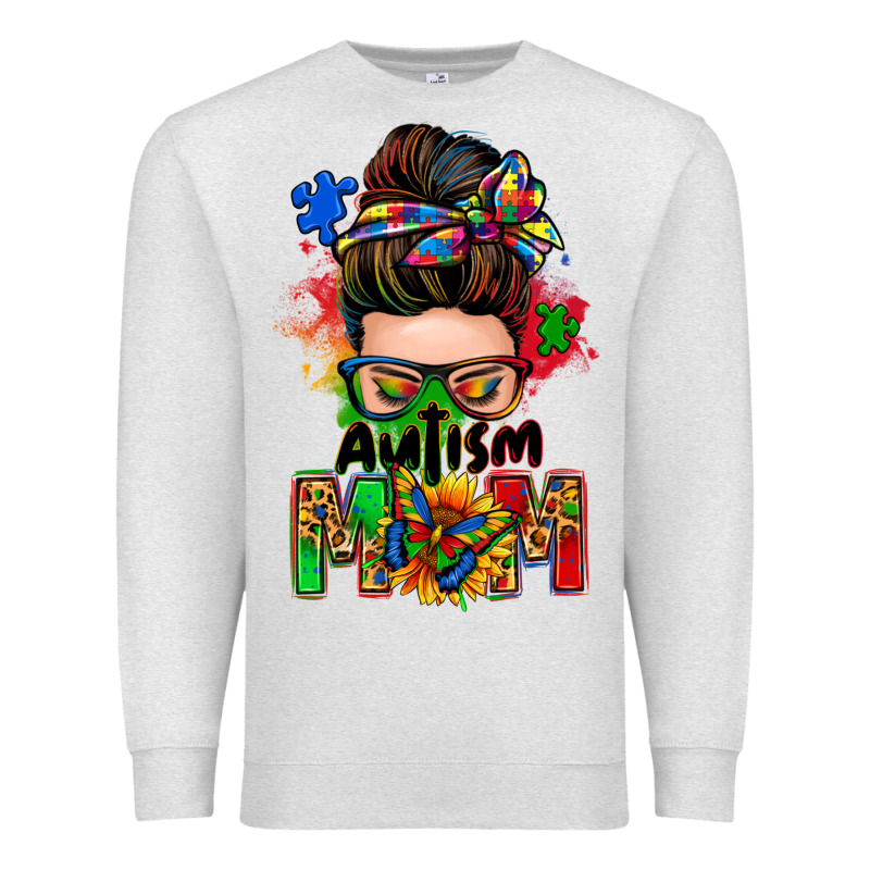 Autism Mom Messy Bun Premium Sweatshirt by Zillion Design Studio | Teevron
