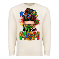 Sandshell autism mom messy bun Premium Sweatshirt - Zillion Design Studio
