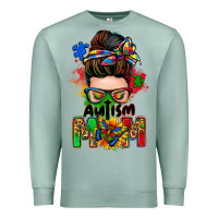 Seafoam autism mom messy bun Premium Sweatshirt - Zillion Design Studio