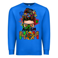 True Royal autism mom messy bun Premium Sweatshirt - Zillion Design Studio
