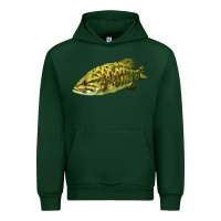 Forest Green Smallmouth Bass Fish Illustrations Urban Hoodie - LillyAllenDesigns
