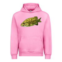 Fuchsia Pink Smallmouth Bass Fish Illustrations Urban Hoodie - LillyAllenDesigns