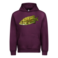 Mauve Wine Smallmouth Bass Fish Illustrations Urban Hoodie - LillyAllenDesigns