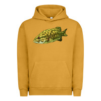 Pigment Peanut Butter Smallmouth Bass Fish Illustrations Urban Hoodie - LillyAllenDesigns