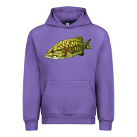 Tulip Smallmouth Bass Fish Illustrations Urban Hoodie - LillyAllenDesigns