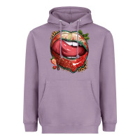 Lavender strawberry lips with leopard Heavyweight Hoodie - texasbilliewilder