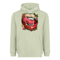 Matcha strawberry lips with leopard Heavyweight Hoodie - texasbilliewilder
