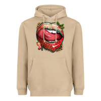 Mushroom strawberry lips with leopard Heavyweight Hoodie - texasbilliewilder