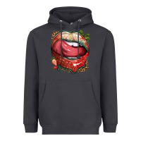 Smoke strawberry lips with leopard Heavyweight Hoodie - texasbilliewilder