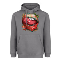 Storm strawberry lips with leopard Heavyweight Hoodie - texasbilliewilder