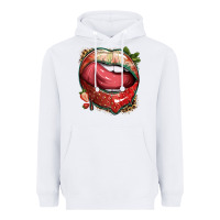 White strawberry lips with leopard Heavyweight Hoodie - texasbilliewilder