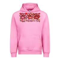 Fuchsia Pink happy valentines day paws Urban Hoodie - NancyCooperArtShop