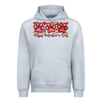 Heather Grey happy valentines day paws Urban Hoodie - NancyCooperArtShop