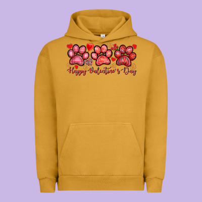 Happy Valentines Day Paws Urban Hoodie Designed By Nancycooperartshop