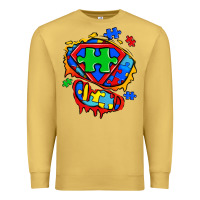 Antique Gold autism superhero ripped tshirt Premium Sweatshirt - Zillion Design Studio