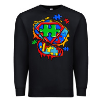 Black autism superhero ripped tshirt Premium Sweatshirt - Zillion Design Studio