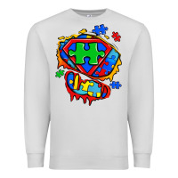 Dove Grey autism superhero ripped tshirt Premium Sweatshirt - Zillion Design Studio