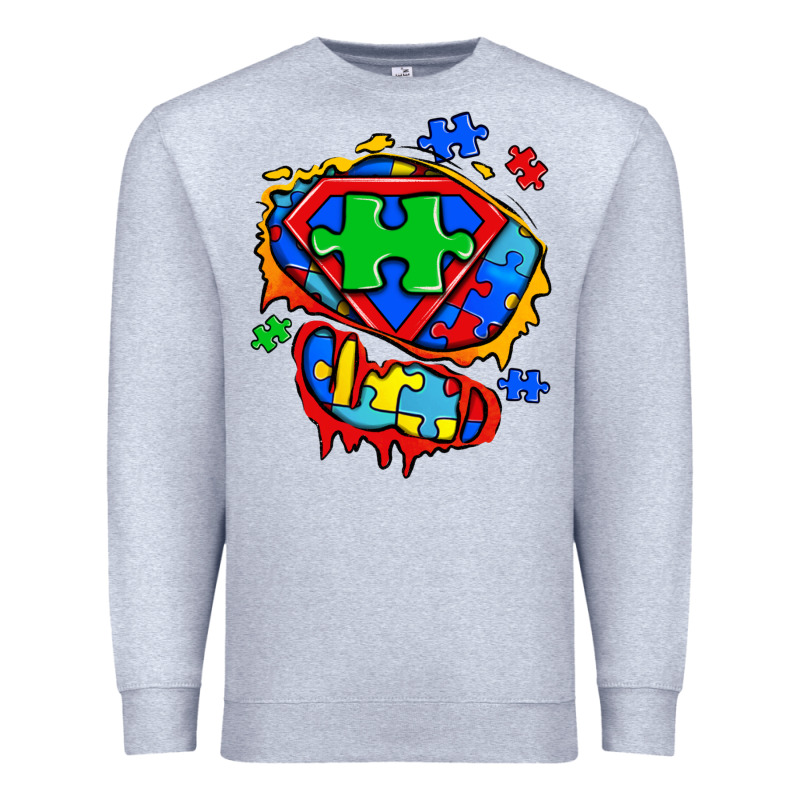 Autism Superhero Ripped Tshirt Premium Sweatshirt by Zillion Design Studio | Teevron