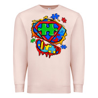 Pale Pink autism superhero ripped tshirt Premium Sweatshirt - Zillion Design Studio
