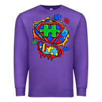 Purple autism superhero ripped tshirt Premium Sweatshirt - Zillion Design Studio
