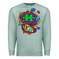 Seafoam autism superhero ripped tshirt Premium Sweatshirt - Zillion Design Studio