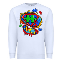 White autism superhero ripped tshirt Premium Sweatshirt - Zillion Design Studio