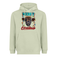 Matcha merry christmas highland calf baby cow Heavyweight Hoodie - RanaPortraitStore