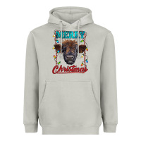 Merry Christmas Highland Calf Baby Cow Heavyweight Hoodie | Teevron