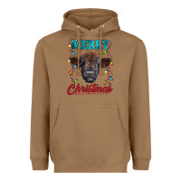 Toasted Coconut merry christmas highland calf baby cow Heavyweight Hoodie - RanaPortraitStore