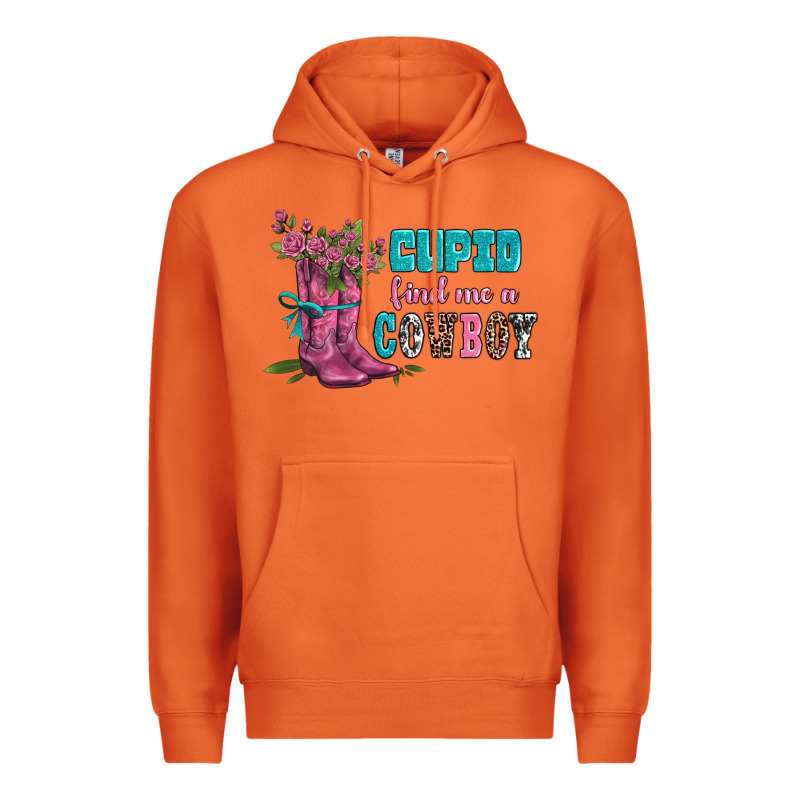 Velantines Day Cupid Find Me A Cowboy Premium Hoodie by AdoDesignShop | Teevron