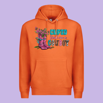 Velantines Day Cupid Find Me A Cowboy Premium Hoodie Designed By Adodesignshop