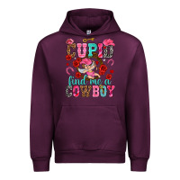 Mauve Wine cupid find me a cowboy Urban Hoodie - NancyCooperArtShop