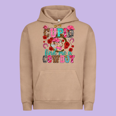 Cupid Find Me A Cowboy Urban Hoodie Designed By Nancycooperartshop