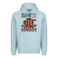 Blue Mist valentines day love my cowboy Premium Hoodie - AdoDesignShop