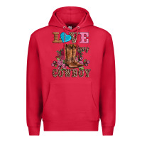 Cardinal valentines day love my cowboy Premium Hoodie - AdoDesignShop