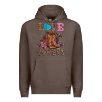 Coffee valentines day love my cowboy Premium Hoodie - AdoDesignShop